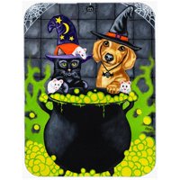 Brewing Up Trouble Halloween Dachshund Mouse Pad, Hot Pad or Trivet