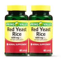 Spring Valley Red Yeast Rice Capsules, 600 mg, 60 Count, 2 Pack