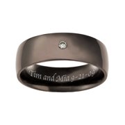 Personalized Family Jewelry Men's Jet Ring in Black Stainless Steel