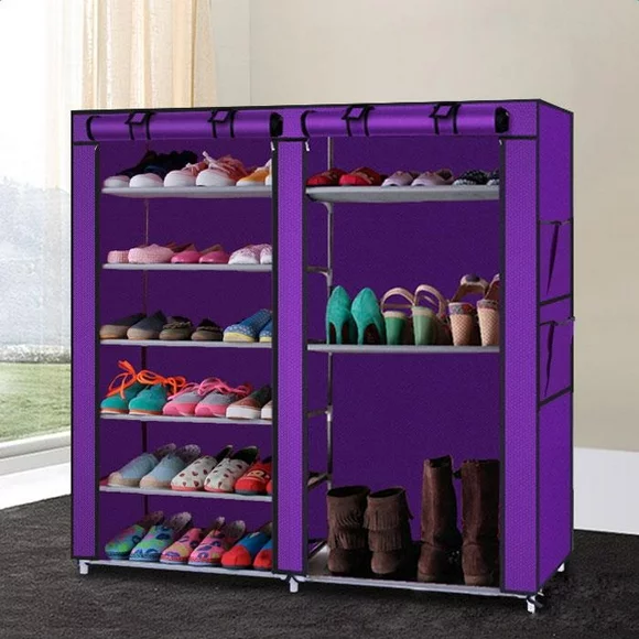 Ktaxon Portable Shoe Storage Cabinet 6 Tiers Shoe Rack Shoe Shelf 27 Pairs Shoe Storage Organizer Space Saving, Purple