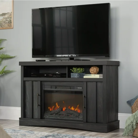 Sauder Entertainment/Fireplace TV Stand, for TV's up to 50", Charcoal Finish