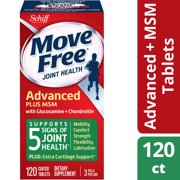 (2 Pack) Move Free Advanced Plus MSM, 120 tablets - Joint Health Supplement with Glucosamine and Chondroitin