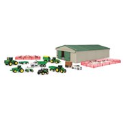 John Deere Die-Cast Farm Toy 70 Piece Value Playset - Includes Machine Shed, Toy Vehicles and Toy Animals