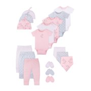 Little Star Organic Baby Girl Newborn Clothes Shower Gift Set, 17pc, Size Newborn-9 Months