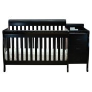 AFG Baby Furniture Kimberly 3-in-1 Convertible Crib and Changer, Black