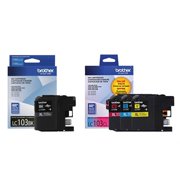 Brother Genuine LC103 4-Color High Yield Ink Cartridge Set (LC103BK, LC1033PKS)