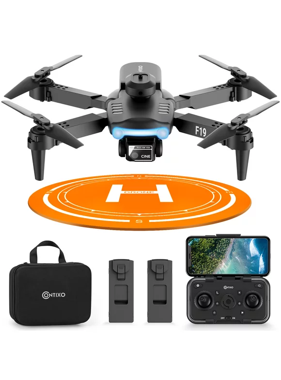 Contixo F19 drone with 1080P Camera for Adults & Children – RC Quadcopter with four-way Obstacle Avoidance, Follow Me, Waypoint Fly, Altitude Hold, Headless Mode, 20 Mins Long Flight