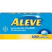 Aleve Pain Reliever/Fever Reducer Naproxen Sodium Caplets, 220 mg, 100 ct