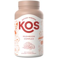 KOS Organic Mushroom Complex (Cordyceps, Lion's Mane, Red Reishi) Capsules, 1650 mg, 90 Count