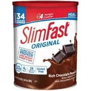 SlimFast Original Rich Chocolate Royale Meal Replacement Shake Mix  Weight Loss Powder  31.18oz Canister  34 servings