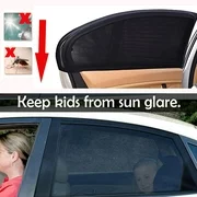 iClover 2 Pieces Car Window Shade for Baby Kids Car Sun Shade for Side Window,Breathable Stretchy Mesh Car Rear Front Window Sunshade Heat Shield Mosquito Blocker (39.4"x19.1")