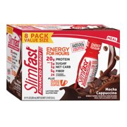 SlimFast Advanced Energy High Protein Ready to Drink Meal Replacement Shakes, Mocha Cappuccino, 11 Fl Oz, 8 Ct