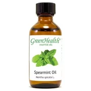 Spearmint Essential Oil - 2 fl oz (59 ml) Glass Bottle w/ Cap - 100% Pure Essential Oil by GreenHealth