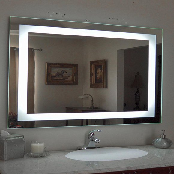 Ktaxon Anti-fog Wall Mounted Lighted Vanity Mirror LED Bathroom Mirror Anti Fog and IP67 Waterproof, Rectangle 40"x24" Silver