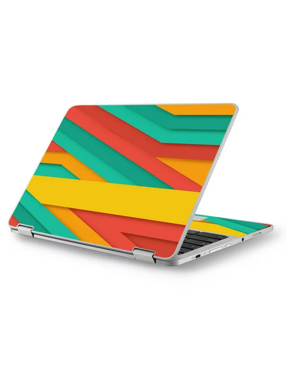 Skins Decals for Asus Chromebook 12.5" Flip C302CA Laptop Vinyl Wrap / Turquoise Blue Yellow