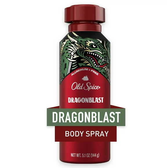 Old Spice Aluminum Free Body Spray for Men, Dragonblast, 5.1 oz