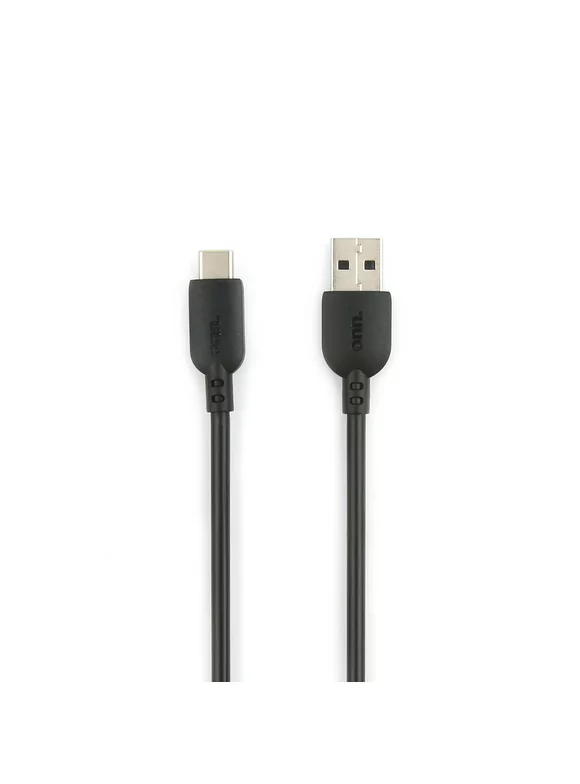 onn. 10ft USB to USB-C Cable, Black, Compatible With USB-C Devices