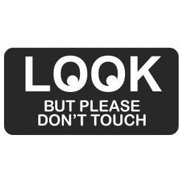 (3) Look but Please Don't Touch Funny Hard Hat / Helmet Stickers