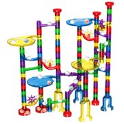 Marble Run Set, Glonova 127 Pcs Marble Race Track for Kids with Glass Marbles Upgrade Marble Works Set