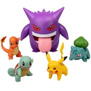Pok?mon Figure Multi Pack Set with Deluxe Action Gengar - Generation 1 - Includes Pikachu, Squirtle, Charmander, Bulbasaur and Gengar - 5 Pieces - Ages 4+