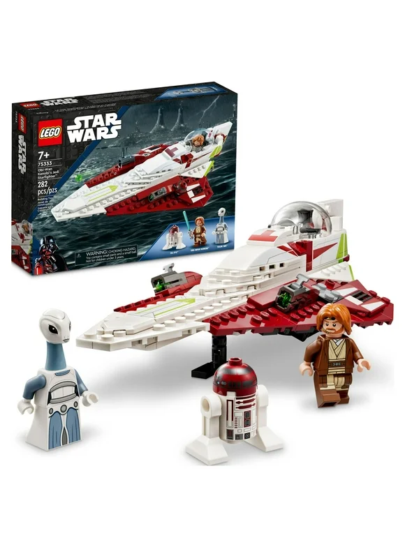 LEGO Star Wars Obi-Wan Kenobis Jedi Starfighter 75333, Attack of the Clones Building Set with Taun We Minifigure, Droid Figure and Lightsaber, Gift Idea for Grandchildren or Star Wars Fans Ages 7+