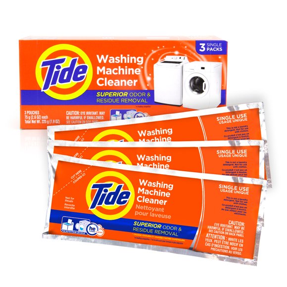 Tide Washing Machine Cleaner 3ct, Pouches with Powder
