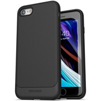 Encased iPhone SE Case (2020) Thin Armor Slim Fit Flexible Grip Phone Cover for Apple iPhone SE (Matte Black)