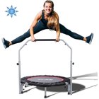 BCAN 40" Foldable Trampoline, Fitness Rebounder with Adjustable Foam Handle, Exercise Trampoline for Adults Indoor/Garden Workout Max Load 330lbs