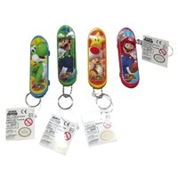 SUPER MARIO BROTHERS SKATEBOARD KEYCHAIN, ASSORTED - STYLES VARY