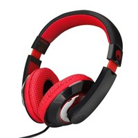 RockPapa Over Ear Stereo Headphones Earphones for Adults Kids Childs, Noise Isolating, Adjustable, Heavy Deep Bass for iPhone iPod iPad Macbook Surface MP3 DVD SmartPhones Laptop (Black/Red)