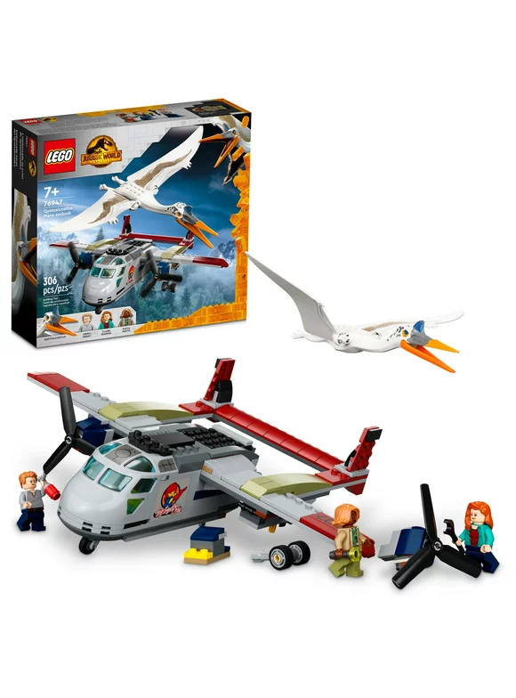 LEGO Jurassic World Dominion Quetzalcoatlus Plane Ambush 76947 Dinosaur Building Toy Set for Kids Aged 7 and up (293 Pieces)