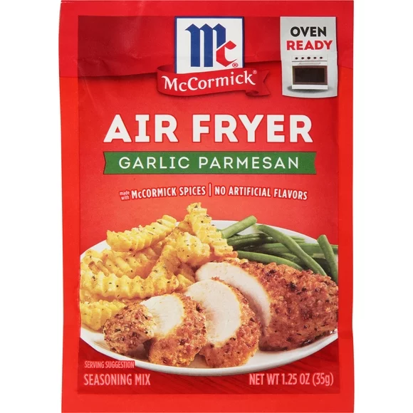 McCormick No Artificial Flavors Air Fryer Garlic Parmesan Seasoning Mix, 1.25 oz Envelope