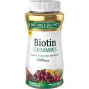 Nature's Bounty Biotin Gummies, Multi-Flavored, 1000 mcg, 110 Ct
