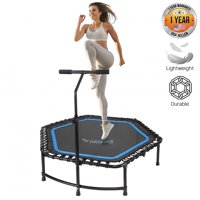 SereneLife SLELT518 - Pro Aerobics Fitness Trampoline - Portable Gym Sports Trampoline with Adjustable Handrail