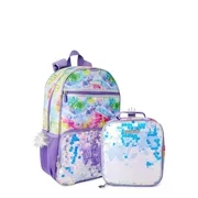 Limited Too Kids Girls' Purple Tie Dye Backpack with Lunch Bag