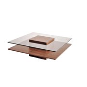 New Spec Mid Century Square Wood Coffee Table in Brown