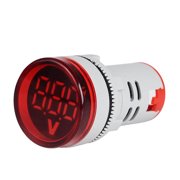22mm LED Digital Display Gauge Volt Voltage Meter Indicator Signal Lamp Voltmeter Lights Tester Combo Measuring Range 60-500V AC red