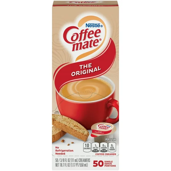 Coffee mate The Original Non-Dairy Creamer, 0.375 fl oz, 50 Count Tubs