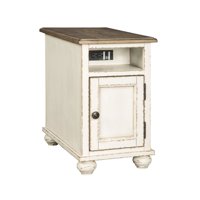 Signature Design by Ashley Realyn Antique White/Brown Chair Side End Table