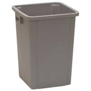 TOUGH GUY 4PGR8 19 gal Plastic Square Trash Can, Open, Gray