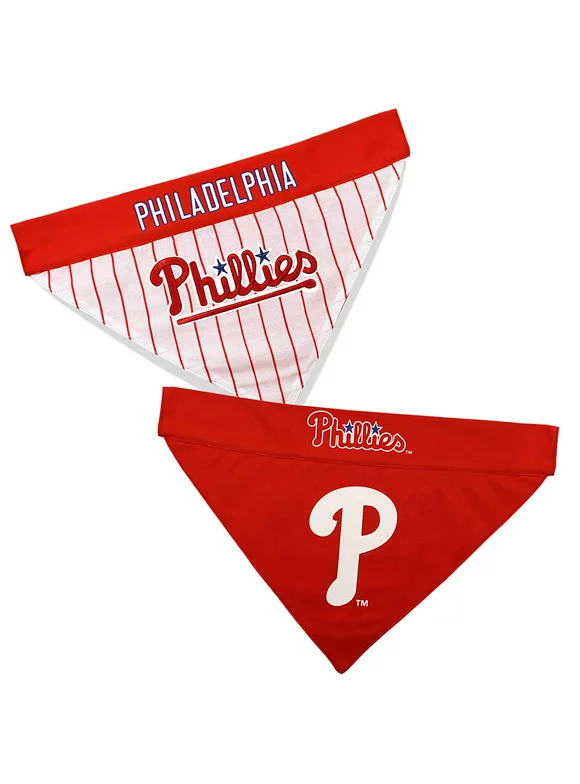Pets First MLB Philadelphia Phillies Reversible Bandana - Dual-Sided Bandana for Cats & Dogs