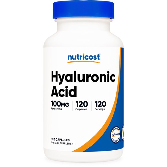 Nutricost Hyaluronic Acid Capsules 100mg Per Serving (120 Veggie Capsules), Supplement