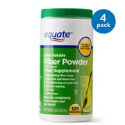 (4 Pack) Equate Sugar Free Fiber Supplement Powder, 125 Ct, 16.7 Oz