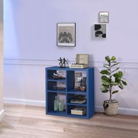 Arlene Blue Six Open Cube Wooden Bookcase Organizer
