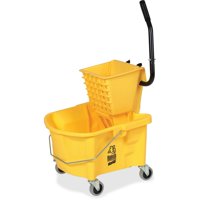 Genuine Joe GJO60466 Splash Guard Mop Bucket and Wringer, 6.5 gallon Capacity, Yellow