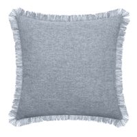 Mainstays Frayed Edge Decorative Throw Pillow, 18x18", Blue
