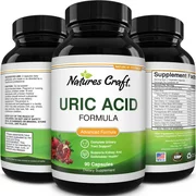 Natures Craft Uric Acid Detox Cleanse Formula Decrease Acidity Green Coffee Bean Chanca Piedra Gallbladder Kidney Health Support Supplement 90ct
