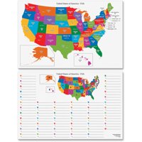 Pacon Dry Erase Learning Board Maps Clapp Pack 25/PK MI 2206