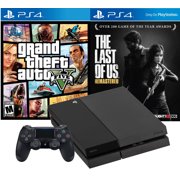 Refurbished PS4 500GB Console, Grand Theft Auto V and The Last of Us: Remastered