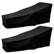 Willkey 2 Pcs Outdoor Chaise Lounge Chair Cover Waterproof Patio Furniture Pool Lounge Chair Covers Protector Heavy Duty Premium 82Lx30Wx31H (Black)